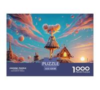 Cutest Girl in Brown Hair 1000 Piezas Papel Ecológico Rompecabezas Fantasy Anime Girl Imágenes Vibrantes Juego Familiar Puzzle para Niños Pequeños 52x38cm/1000pcs