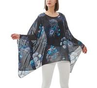 CuteSwan Túnica para mujer de chifón estilo capa con manga murciélago holgada y casual, One Size Plus