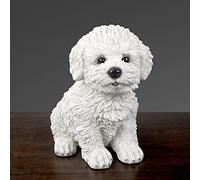 CuteTeddy Perro Estatuilla Escultura Cachorro Mascota Resina Artesanía Dormitorio Decoración Perro Statu Decoración Del Hogar,blanco