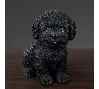 CuteTeddy Perro Estatuilla Escultura Cachorro Mascota Resina Artesanía Dormitorio Decoración Perro Statu Decoración Del Hogar,negro