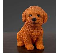 CuteTeddy Perro Estatuilla Escultura Cachorro Mascota Resina Artesanía Dormitorio Decoración Perro Statu Decoración Del Hogar,marrón