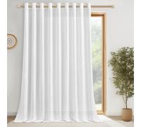CUTEWIND Cortinas Blancas Salon Modernas Translucidas 1 Pieza 300x245 CM Cortinas de Casa Lino y Visillos Dormitorio Juvenil con Ojales Cortina para Ventana Habitacion Comedor