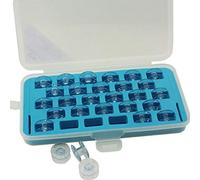 Cutex Paquete de 28 bobinas transparentes Singer Class 15J con estuche de almacenamiento