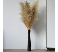 Cutfouwe Jarrón Negro Mate de 40 cm de Altura Jarrón Estrecho para Hierba de la Pampa,Ramas Deco,Florero de Flores secas,Jarrón de cerámica cepillada Deco Moderno para la decoración