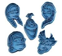 Cuticuter Frozen Pack Cortador de Galletas, Plástico, Azul, 16x14x1.5 cm, 5 Unidades