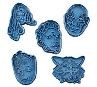 Cuticuter Guardianes De La Galaxia Pack Cortador de Galletas, Plástico, Azul, 16x14x1.5 cm, 5 Unidades