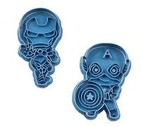 Cuticuter Iron Man y Capitán América Chibi Cortadores de Galletas, azul.