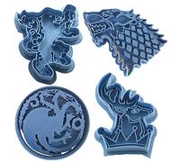 Cuticuter Juego De Tronos Pack4 Piezas Cortador de Galletas, Plástico, Azul