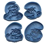 Cuticuter Pitufos Pack Cortador de Galletas, Plástico, Azul, 16x14x1.5 cm, 4 Unidades