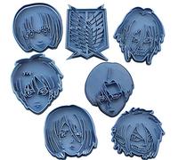 Cuticuter Shingeki No Kyojin Pack Cortador de Galletas, Plástico, Azul, 16x14x1.5 cm, 7 Unidades