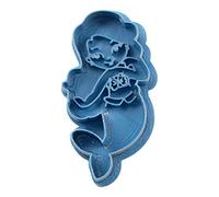 Cuticuter Sirenita Chibi Princesa Cortador de Galletas, Plástico, Azul, 8x7x1.5 cm