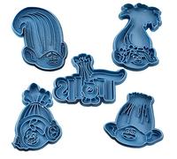Cuticuter The Trolls Pack Cortador de Galletas, Plástico, Azul, 16x14x1.5 cm, 5 Unidades