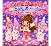 Cutie Bunnies & Cozy Girl - Kpop Coloring Book: Cute Kawaii Bunny, Cozy Girl, Kpop Style, Fashion and Relaxing Coloring Pages for Kids Ages 4-8