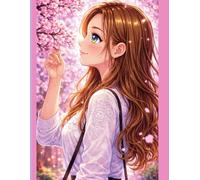 Cutie Character Kawaii Anime Notebook: Colorfully Designed Paperback, Featuring: Japanese Cherry Blossom, Rainbow, Butterflies, 100 College Ruled Pages