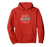 Cutie de Tercer Grado: celebración Escolar Divertida para Estudiantes Sudadera con Capucha, Unisex para Adultos, Rojo, XL