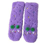 CutiePlusU Calcetines Peludos Divertidos 3D con Diseño de Animales - Ultra Ligeros, Abrigados y Antideslizantes,Purple