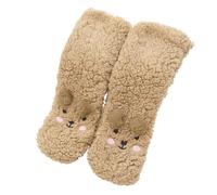 CutiePlusU Calcetines Peludos Graciosos 3D con Diseño de Animales - Ultra Ligeros, Abrigados y Antideslizantes,Brown