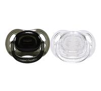 CutiePlusU Chupete de tamaño adulto Crystal Gloss Butterfly Chupete - Escudo grande Paquete de 2 - Negro Blanco