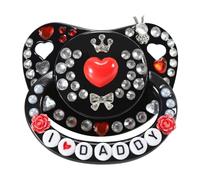 CutiePlusU Chupete de tamaño adulto para adulto, diseño de escudo grande, hecho a mano, I Love Daddy