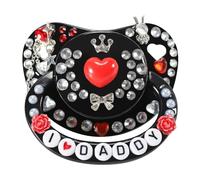 CutiePlusU Chupetes de tamaño adulto para adultos-Big Shield DIY hecho a mano - I Love Daddy