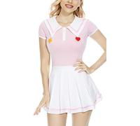 CutiePlusU - Mono con botones en la entrepierna para adulto traje de buenas noches color Rosa S