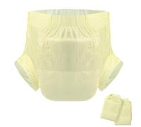 CutiePlusU Pañal adulto 2 piezas Bragas Desechables para Incontinencia con Bucles Amarillo(Large 37"-47")
