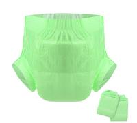 CutiePlusU Pañal adulto 2 piezas Bragas Desechables para Incontinencia con Bucles Verde(Medium 28"-38")