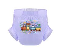CutiePlusU Pañales para adultos 3 unidades, superficie seca, máxima absorción durante la noche, pañal desechable para incontinencia - Kawaii Kitten in Train Violet (L37"-47")