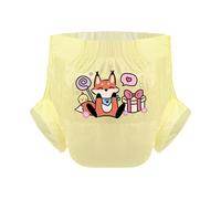 CutiePlusU Pañales para adultos 3 unidades, superficie seca, máxima absorción durante la noche, pañales desechables para incontinencia - Baby Fox Yellow (L37"-47")