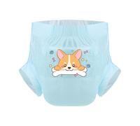 CutiePlusU Pañales para adultos 3 unidades, superficie seca, máxima absorción durante la noche, pañales desechables para incontinencia - Lovely Corgi Blue (M 71-96 cm)