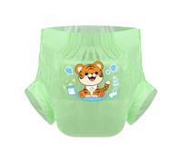 CutiePlusU Pañales para adultos 3 unidades, superficie seca, máxima absorción durante la noche, pañales desechables para incontinencia - Baby Tiger Green (L 95-120 cm)