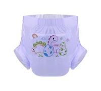 CutiePlusU Pañales para adultos 3 unidades, superficie seca, máxima absorción durante la noche, pañales desechables para incontinencia - Baby Dinosaurio Violet (L 95 - 120 cm)
