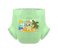 CutiePlusU Pañales para adultos 3 unidades, superficie seca, máxima absorción durante la noche, pañales desechables para incontinencia - Turtle Diving Green (L 95-120 cm)