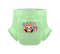 CutiePlusU Pañales para adultos 3 unidades, superficie seca, máxima absorción durante la noche, pañales desechables para incontinencia - Baby Fox Green (L37"-47")