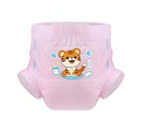 CutiePlusU Pañales para adultos, 3 unidades, superficie seca, máxima absorción por la noche, pañal desechable para incontinencia - Baby Tiger rosa (longitud 95 - 120 cm)
