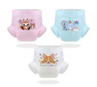 CutiePlusU Pañales para adultos 9 unidades, superficie seca, máxima absorción durante la noche, pañal desechable para incontinencia - White Corgi/Pink Fox/Blue Elephant（M 71-96CM)