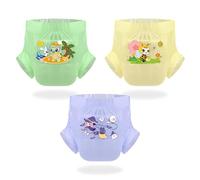 CutiePlusU Pañales para adultos 9 unidades, superficie seca, máxima absorción durante la noche, pañal desechable para incontinencia - Green Turtle/Violet Sorceress/Yellow Bee （L 95-120CM)