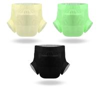CutiePlusU Pañales para Adultos-Absorción Máxima para la Noche,Pack de 3 Bragas Incontinencia Desechables,Discreto & Seguro,Transpirable,Protección Antifugas-Amarillo/Verde/Negro（L 95-120CM)