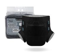 CutiePlusU Pañales para Adultos Paquete de 10 Bragas Desechables para Incontinencia con Cintas para Hombres y Mujeres, Absorción Máxima para Uso Nocturno - Negro（Medium 28"-38"）