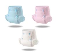 CutiePlusU Pañales para Adultos Paquete de 2 Bragas Desechables para Incontinencia con Cintas para Hombres y Mujeres, Absorción Máxima para Uso Nocturno- Azul,Rosa,Blanco(Extra large 43"-62")