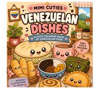 cuties Mimi: Simple and lovely Venezuelan food coloring book (Spanish-English) kawaii