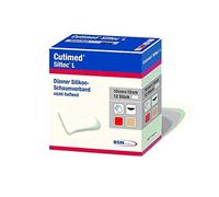 Cutimed Siltec L Apósito de espuma 10 x 10 cm, de adherencia fina, suave y fina,