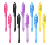Cutiolly Bolígrafo Tinta Invisible,10pcs Lápiz Con Rotulador Mágico De Luz Uv,Boli Magico,Rotulador Tinta Invisible,Lapiz Secreto,Bolígrafos de Mensaje Secreto,para Mensajes Secretos Y Fiestas