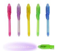 Cutiolly Bolígrafo Tinta Invisible,5 PCS Bolígrafos Invisibles,Lapiz Secreto,Lápiz Espía con Luz UV,Bolígrafo Invisible Niños,Boligrafos Magicos Tinta Invisible