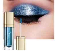 Cutiolly Lápiz de ojos líquido con purpurina, resistente al agua, brillante, maquillaje de ojos (azul)