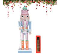 CutitiUU 25 CM Cascanueces Caramelo Azul,Cascanueces de Navidad de Madera Hechos a Mano,Azul decoración Ornamento de Navidad,Adorno de Nutcracker,Soldado,decoración Decorativa (Blue)