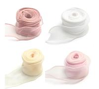 CutitiUU 4 Rollos Cinta de Organza,Cinta de organza de color arcoíris,Cola de Pez Ramo de Hilo Flotadores de Pastel,Cinta de Organza Multicolor,cintas de organza iridiscentes (#1)