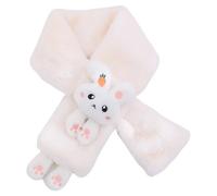 CutitiUU Bufanda infantil Peluche,Bufanda cálida con diseño cruzado,Bufanda de dibujos animados de conejo de felpa gruesa para niños,Bufanda de forro polar para niños de invierno sólido (Blanco)