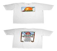 CUTLERY SUIT Camiseta para hombre de The Allman Brothers Band Distressed Eat A Peach en blanco y blanco, blanco, L