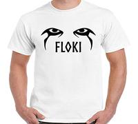 CUTLERY SUIT Camiseta vikinga Floki Eyes para hombre, divertida serie de televisión Ragnar Odin, blanco, XL